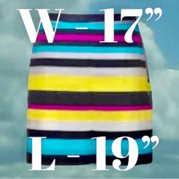 Worthington NWT Skirt Colorful Bold Striped - Size 14 Trending Easter Skirt - Picture 3 of 16